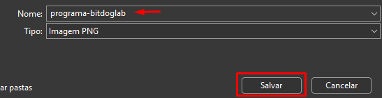 Janela para salvar a captura dos blocos como imagem PNG